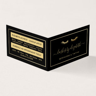 Chic Gold Foil Lashes Beauty Makeup Artist Loyalty Business Card