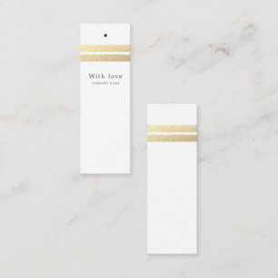 Chic Gold Foil Stripes White Gift Tags