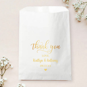 Chic Gold Foil Wedding Thank You Favour Bag