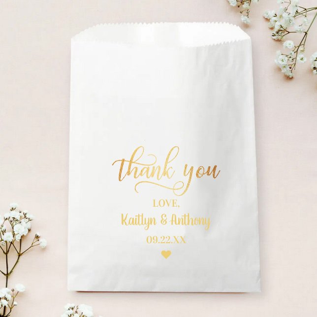 Chic Gold Foil Wedding Thank You Favour Bag (Creator Uploaded)