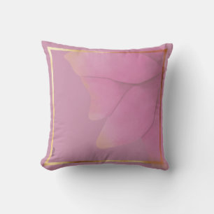 Chic Gold Fuchsia Abstract Floral Frame Cushion