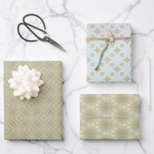 Chic Gold Geometric  Wrapping Paper Sheet