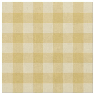 Chic Gold Gingham Plaid Pattern Fabric
