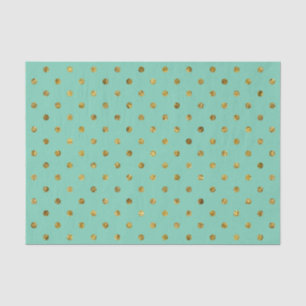 Chic Gold Glam and Mint Polka Dots Tissue Paper