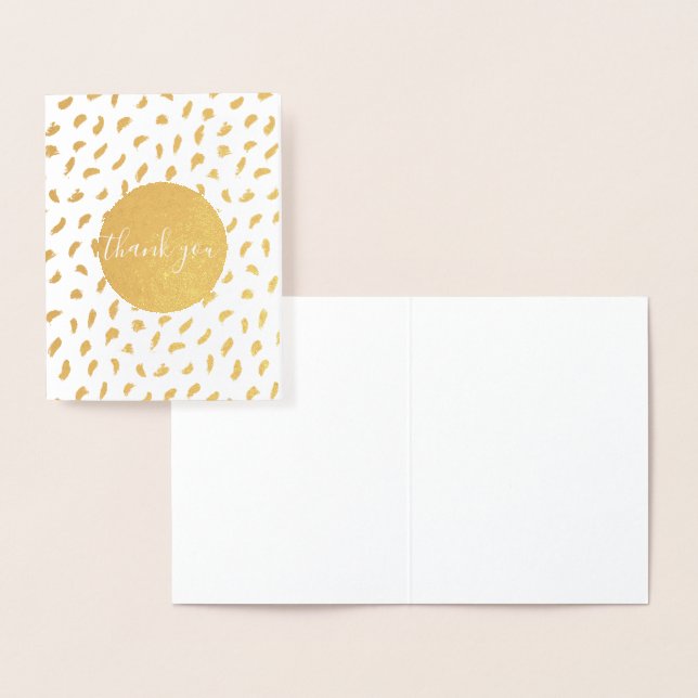 Chic Gold Glam Circle Thank You Foil Card (Display)