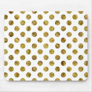 Chic Gold Glam Dots Mouse Pad