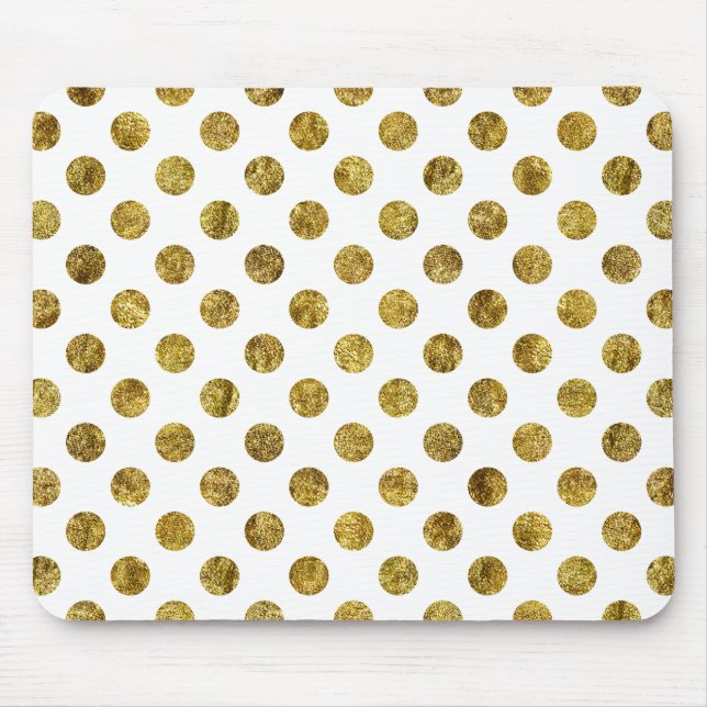 Chic Gold Glam Dots Mouse Pad (Front)