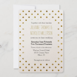 Chic Gold Glam Dots Wedding Invitation