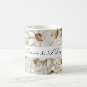 Chic Gold Glam White Lotus Flowers Wedding Coffee Mug