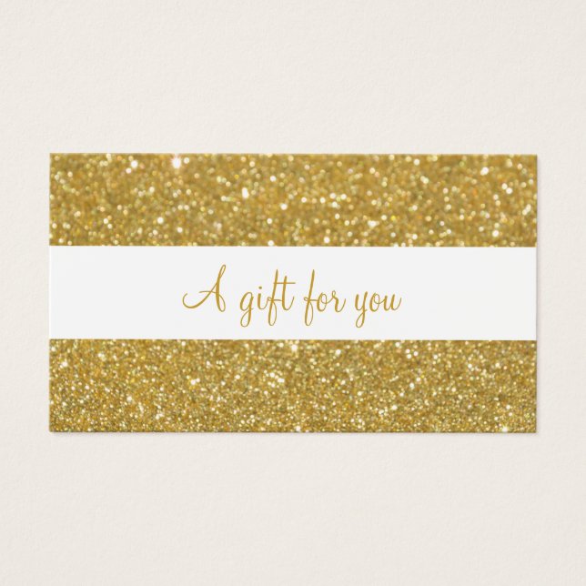 Chic Gold Glitter Gift Certificate (Front)