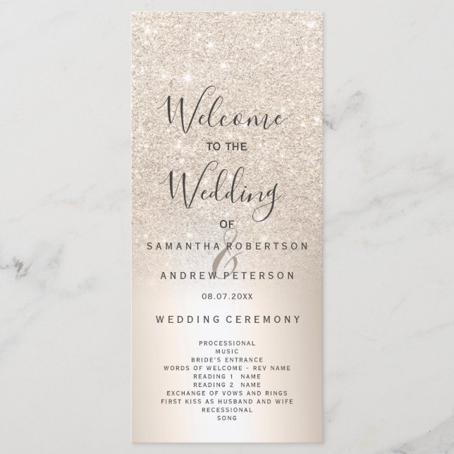 Chic gold glitter ombre metallic foil program (Front)