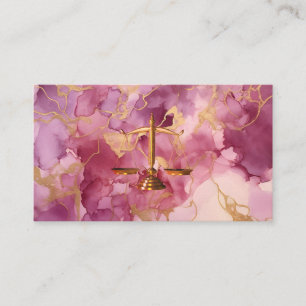 Chic gold glitter rose marble lawyer business card
