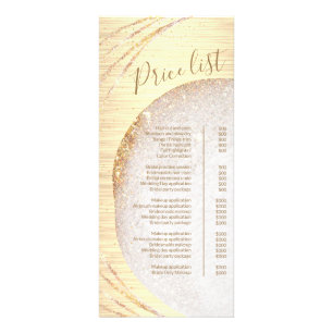 Chic Gold Glitter Stylist Salon Price List Menu