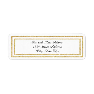 Chic Gold Glitter Trim - Return Address Label