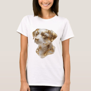 Chic Gold GOLDEN DOG HEAD Quote Design T-Shirt