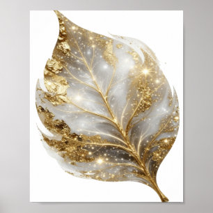Chic Gold GOLDEN LEAF Graphic Design Poster