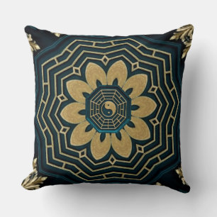 Chic Gold & Green Asian Style Cushion