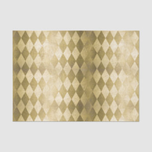 Chic Gold Harlequin Diamond Pattern Tissue Paper