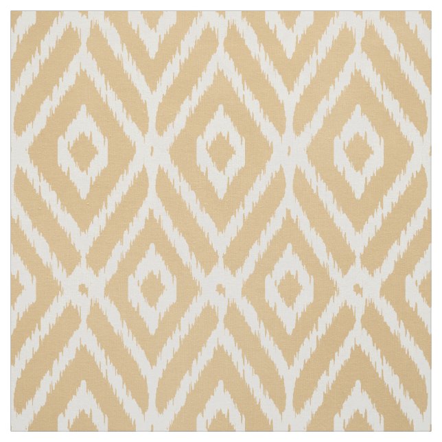 Chic gold ikat tribal diamond pattern fabric (Swatch)
