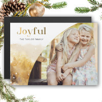 Chic Gold Joyful Script w/Curved Photo
