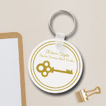 Chic Gold Key Real Estate Company Custom Realtor Key Ring<br><div class="desc">This chic realtor keychain is custom made with your real estate company under the the realty agent name in gold typography. A beautiful old fashioned gold key adds a classic touch to this elegant housewarming gift.</div>