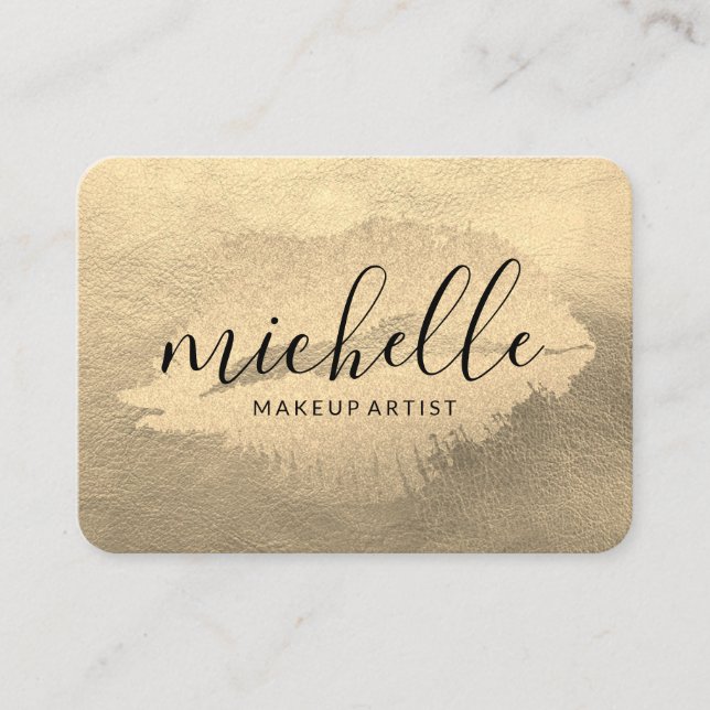 Chic Gold Kiss Business Card (Front)