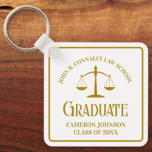Chic Gold Law School Graduation Keepsake Key Ring