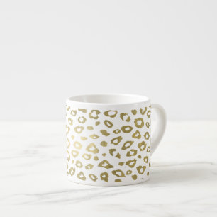 Chic Gold Leopard Print Espresso Cup