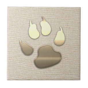 Chic Gold Look Look Dog Pet Ceramic Tile