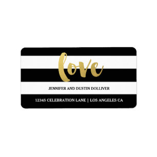 Chic Gold LOVE Black and White Label