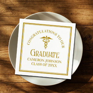 Chic Gold Medical School Graduation Party Napkin