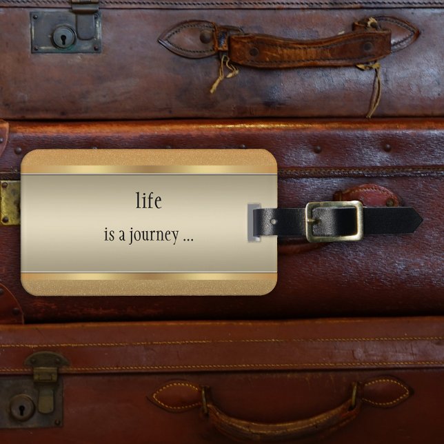 Chic Gold Metallic Glitter Luggage Tag (Creator Uploaded)