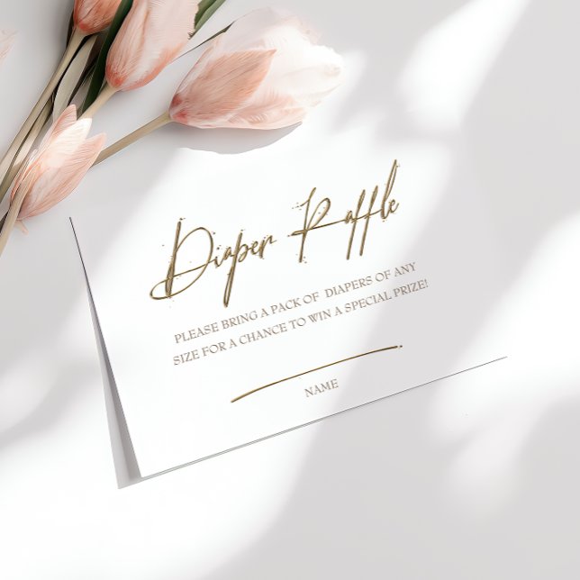 Chic Gold Minimalist Diaper Raffle Enclosure Card (Creator Uploaded)