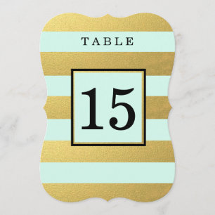 CHIC GOLD   MINT WEDDING TABLE NUMBER CARDS