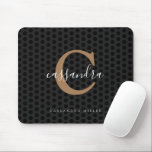 Chic Gold Monogram Black Polka Dots Mouse Pad<br><div class="desc">Chic Gold Monogram Black Polka Dots Mouse Pad</div>