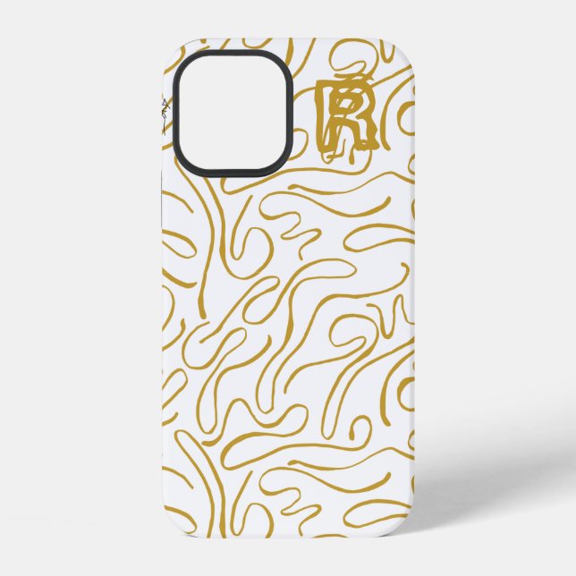 Chic Gold Monogram Case-Mate iPhone Case (Back)
