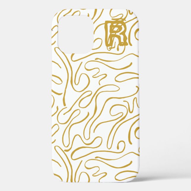 Chic Gold Monogram Case-Mate iPhone Case (Back)