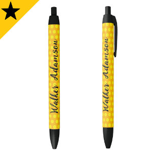 Chic Gold Monogram Script Name, Affordable Luxury Black Ink Pen