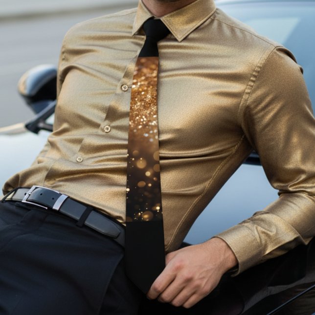 Chic gold ombre sparkle wedding  tie (Creator Uploaded)