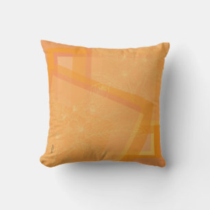 Chic Gold Orange Abstract Floral Cushion