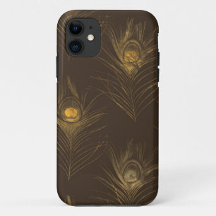 Chic Gold Peacock Feathers Elegant Stylish iPhone 11 Case