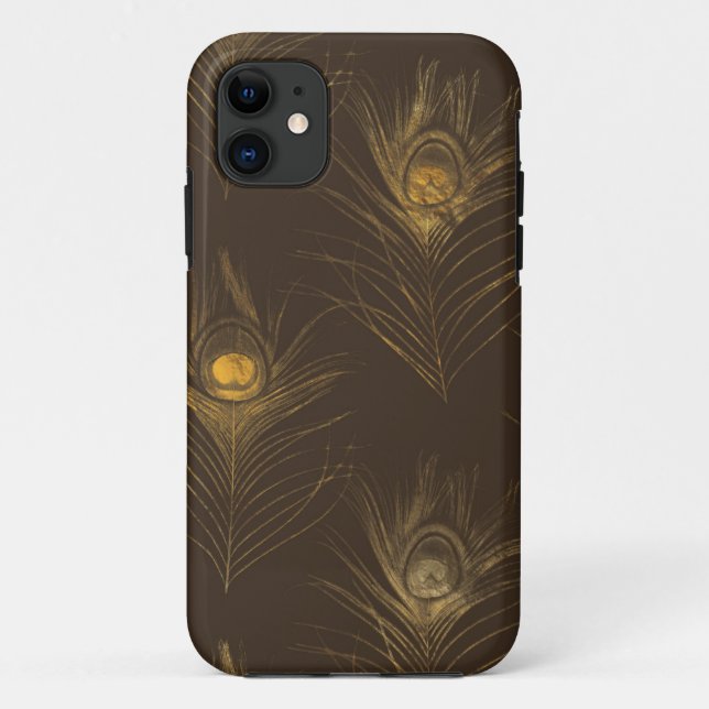 Chic Gold Peacock Feathers Elegant Stylish Case-Mate iPhone Case (Back)