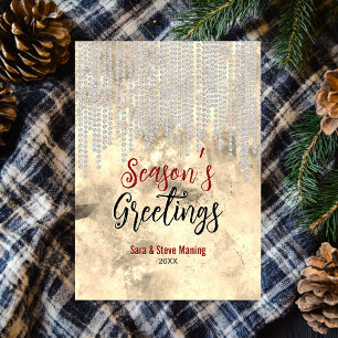 Chic gold rhinestone drips Christmas new year 