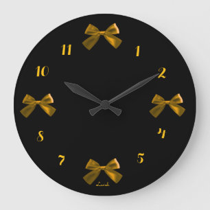 Chic Gold Ribbon Bow Clock for Home Decor