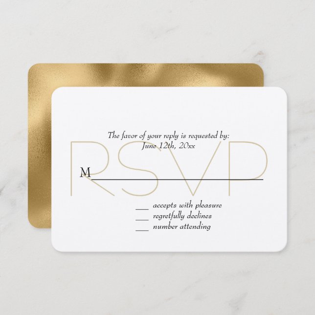 Chic Gold RSVP (Front/Back)