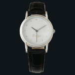 Chic Gold Script & Coconut Milk Colour  Watch<br><div class="desc">The chic gold script calligraphy personalised name with coconut milk background watch is elegant. Perfect gift for a Mother's Day,  bride,  bridesmaid,  and any other woman in your life. Also,  a perfect gift for any occasion.</div>