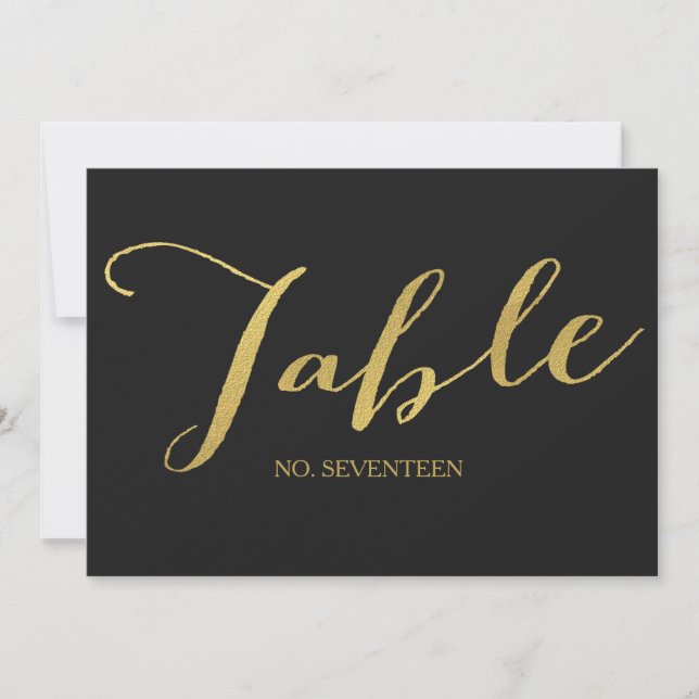 Chic Gold Script Table Number Cards (Front)