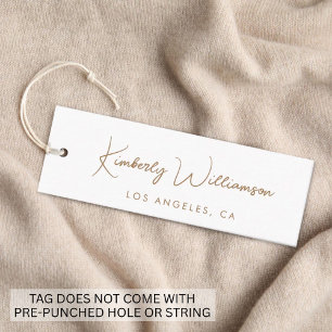 Chic Gold Signature Script White Hang Tag