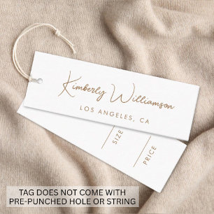 Chic Gold Signature Script White Price Hang Tag