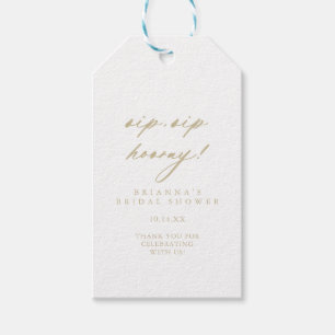 Chic Gold Sip Sip Hooray Bridal Shower Gift Tags